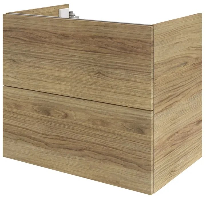 Mobile da bagno sospeso sotto lavabo L 75 x H 64 x P 48 cm rovere miele, 2 cassetti, 2 ante SENSEA Neo Frame, Maniglie acquistabili separatamente