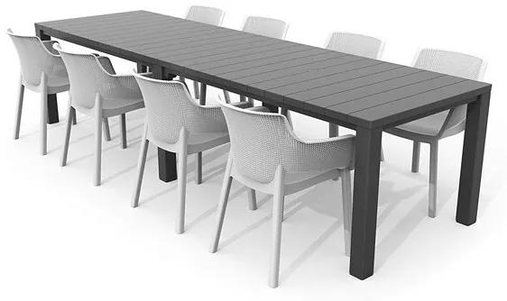 Tavolo Da Pranzo Per Esterno A Doppia Configurazione 3 Metri Julie Double Keter Grafite