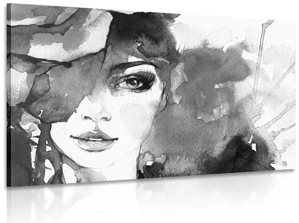 Quadro su tela – Ritratto di donna in bianco e nero