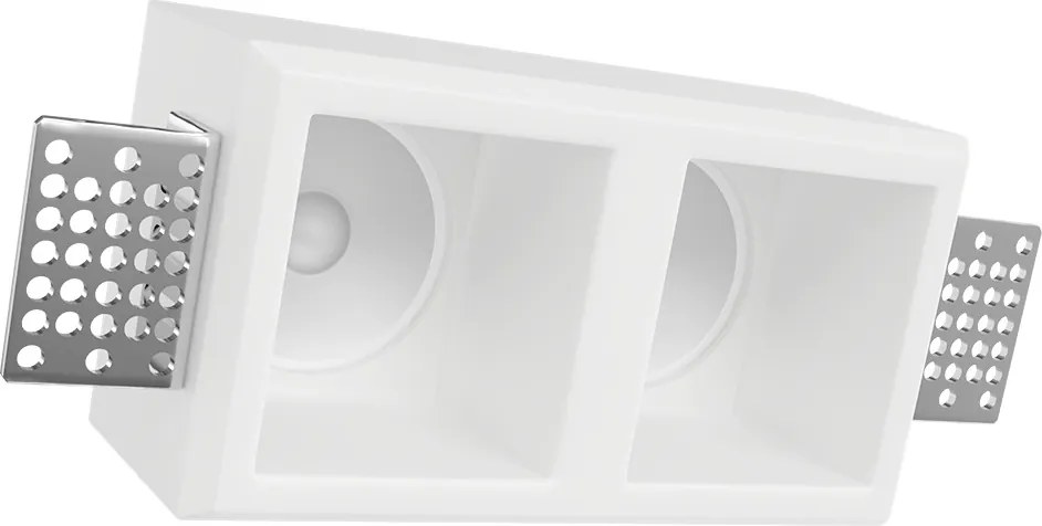 Portafaretto Rettangolare 150x80mm 2xGU10 in Gesso Pitturabile