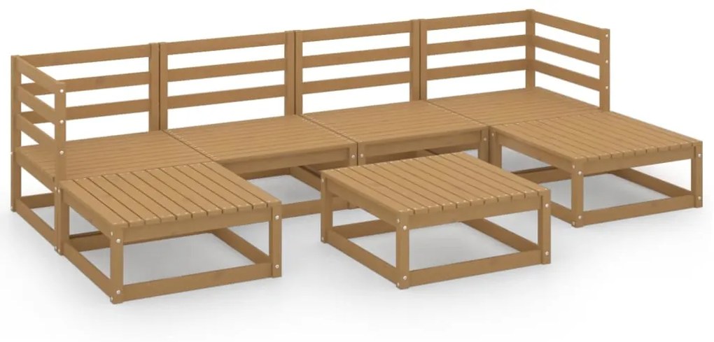 Set Divani da Giardino 7 pz in Legno Massello di Pino