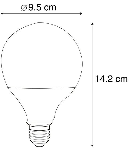 Set di 3 lampadine LED intelligenti E27 RGBW G95 11W 1050lm 2200-4000K