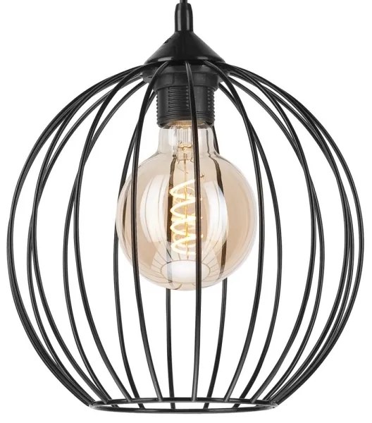 Lampadario a sospensione con filo ZOYA 1xE27/60W/230V nero