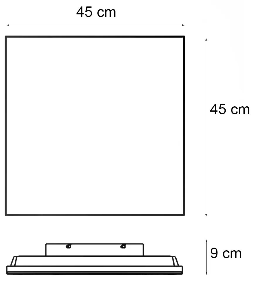 Pannello LED moderno bianco 44,5x44,5 cm con LED dimmerabile a caldo RGB - Aziza