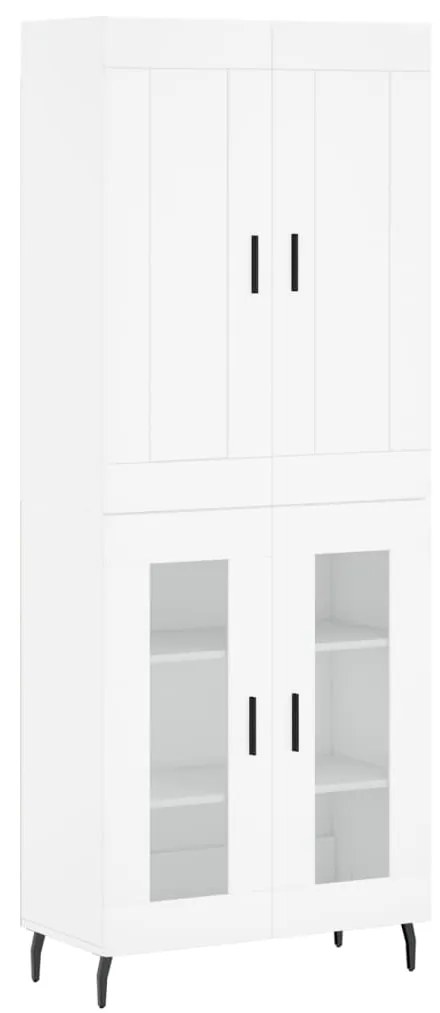 Credenza bianca 69,5x34x180 cm in legno multistrato