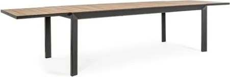 Tavolo Allungabile Da Esterno In Alluminio Antracite 100x220-340 Cm Belmar Bizzotto