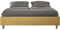 Letto Matrimoniale Large Sommier 170x190 cm con Rete e Contenitore Azelia Ocra