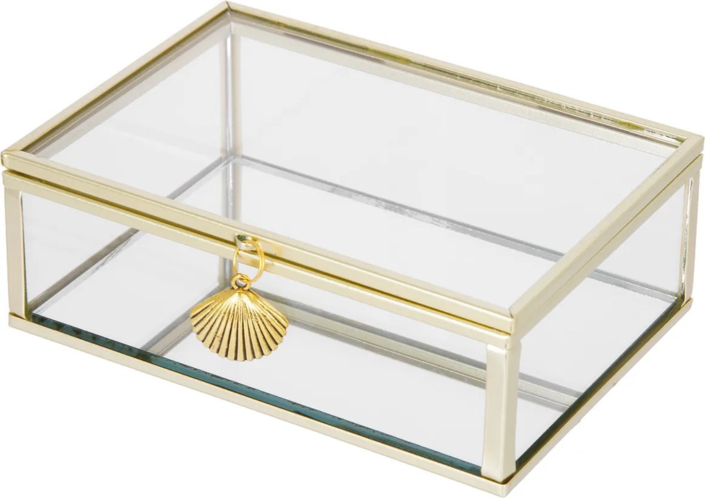 Scatola portagioie vetro dorato 10x14 cm