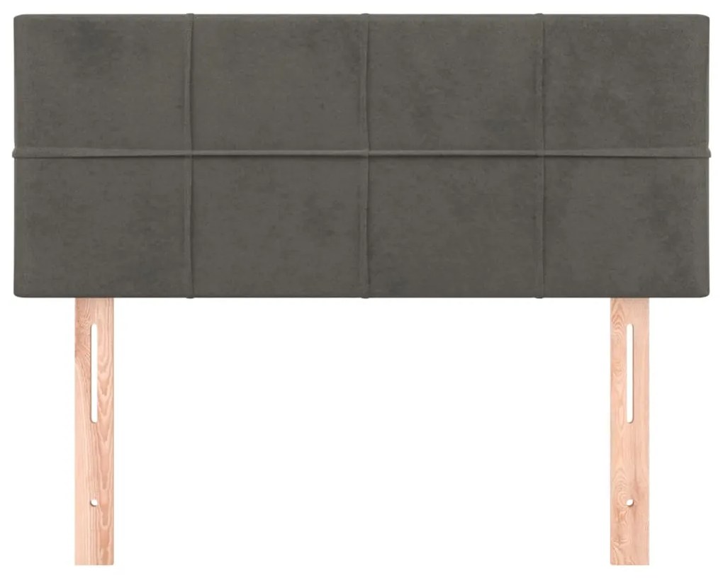 Testiera grigio scuro 100x5x78/88 cm in velluto