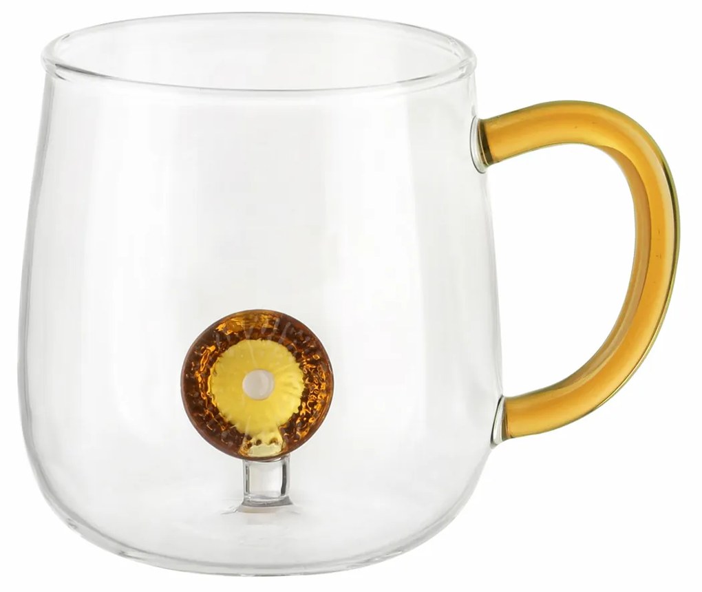 Mug in vetro borosilicato 380 ml arancia