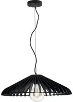 Lampadario a sospensione CALDER in legno nero con cavo in tessuto 30 cm.