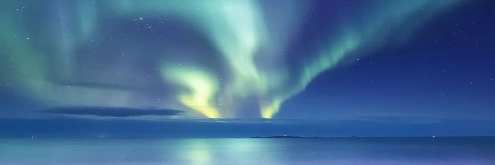 Stampa su tela – Aurora boreale sull'oceano