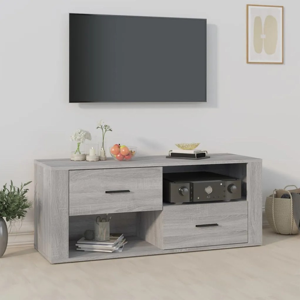 Mobile tv grigio sonoma 100x35x40 cm in legno multistrato