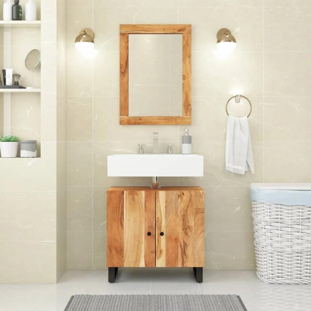 Mobile lavabo 62x33x58 cm legno massello acacia e multistrato