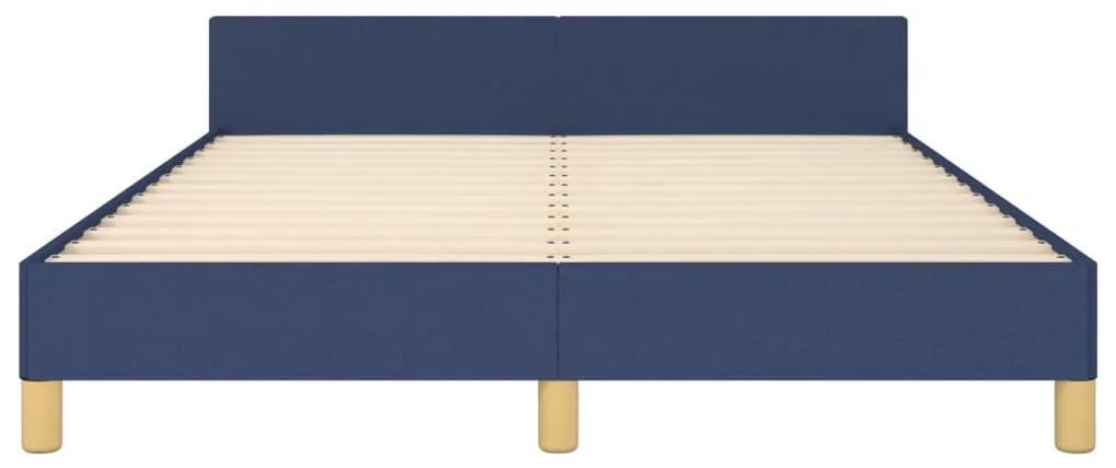Giroletto con testiera blu 140x190 cm in tessuto