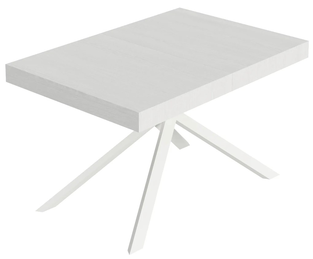 Itamoby Tavolo allungabile 90x140/400 cm Niket bianco frassino gambe bianche