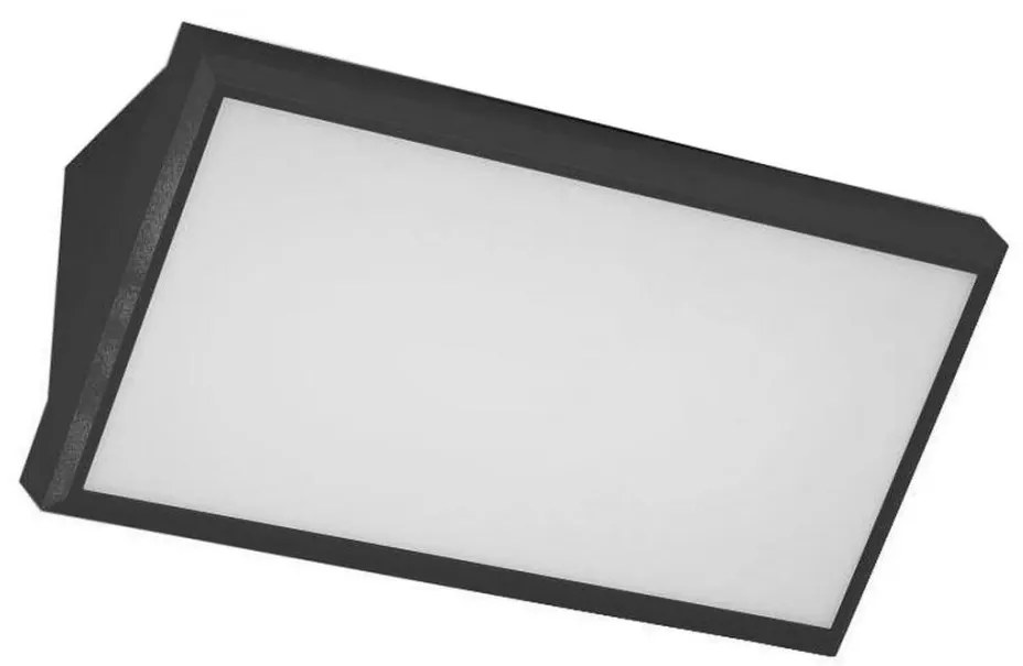 Lampada da parete LED esterna 20W 230V 4000K IP65 nera