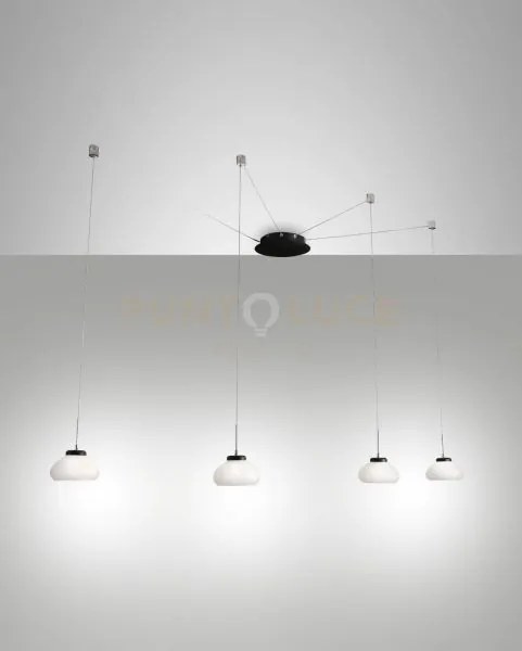 Arabella sospensione bianca 4 luci spostabile a led 3000k - 32w - 3...