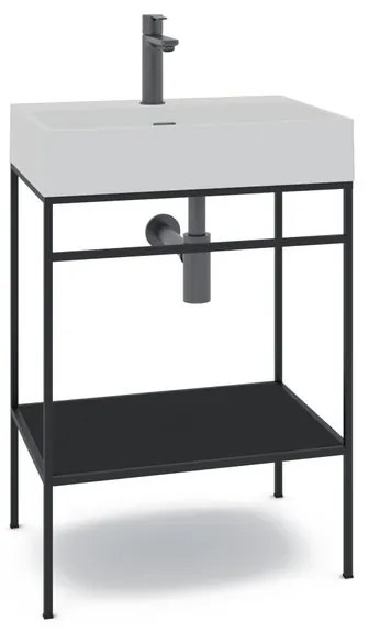Mobile sottolavabo e lavabo Outline per vasca centrale nero L 60 x H 89 x P 45.5 cm