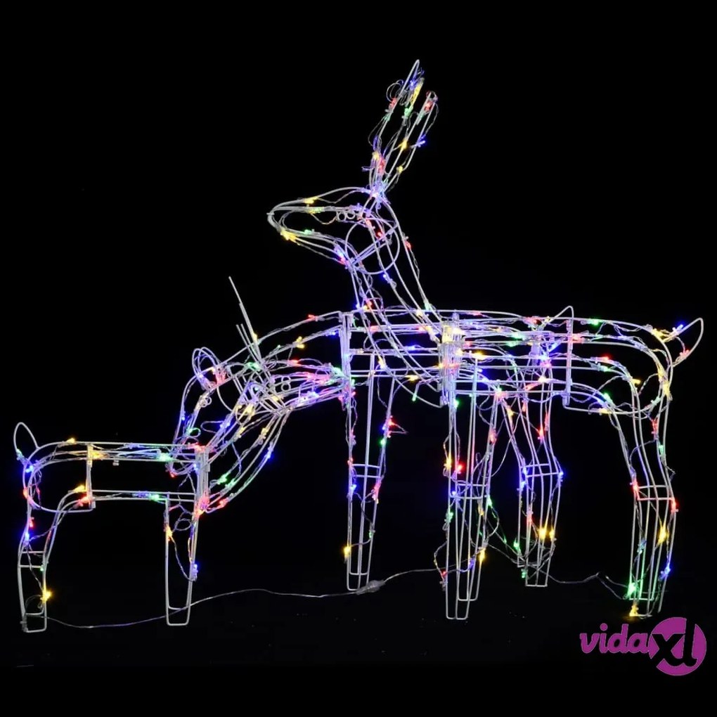 vidaXL Decorazioni di Natale a Forma di Renne 3 pz 229 LED