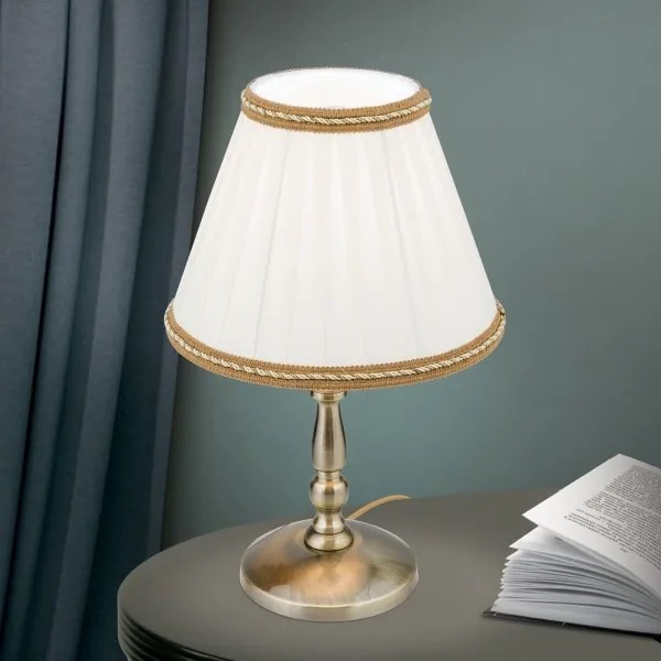 Orion LA 4-1084/1 - Lampada da tavolo TONIA 1xE27/60W/230V diametro 25 cm bianco/bronzo