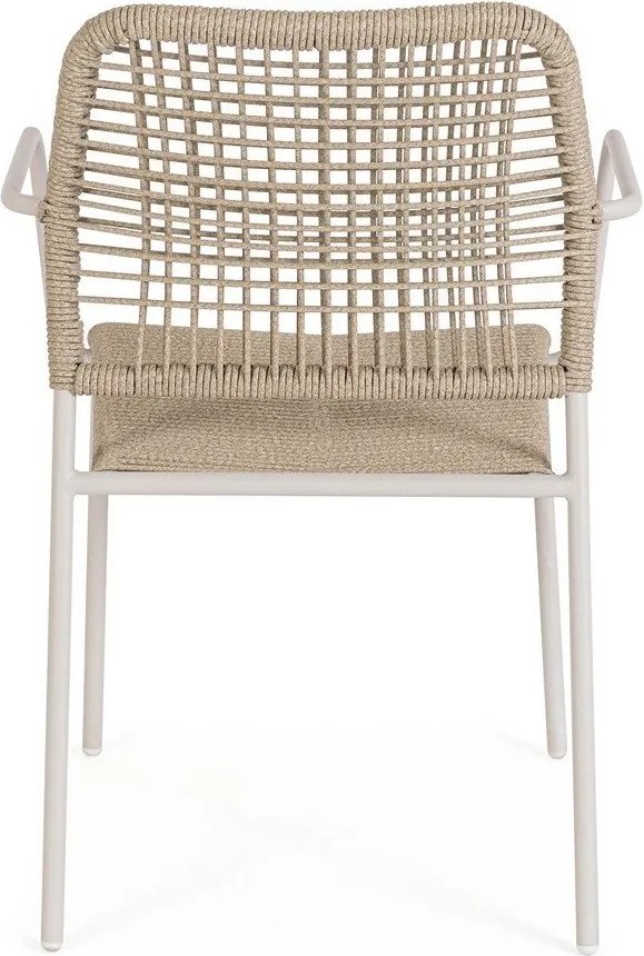 Sedia da esterno beige/di colore naturale in metallo Jable – Bizzotto