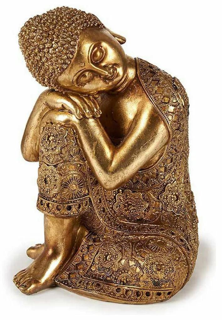 Statua Decorativa Buddha Seduto Dorato 20 x 30 x 20 cm (4 Unità)
