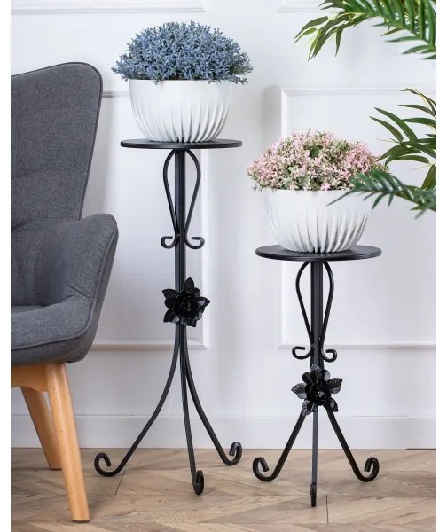 Portafiori 55x33 cm nero