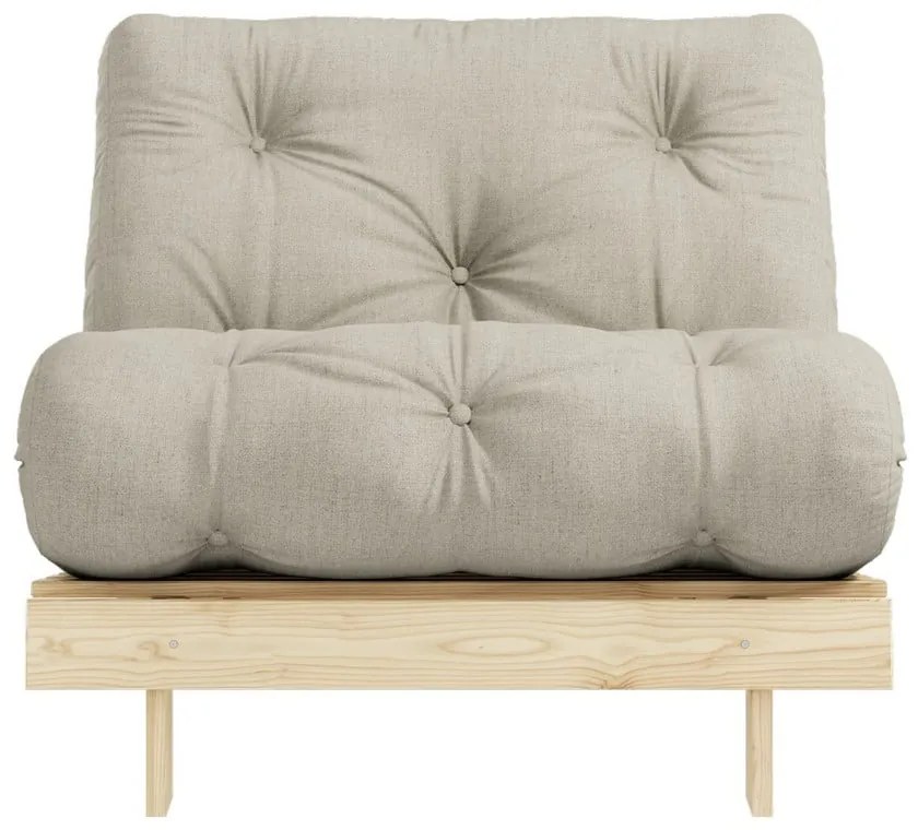 Poltrona greige allungabile con rivestimento in lino Roots – Karup Design