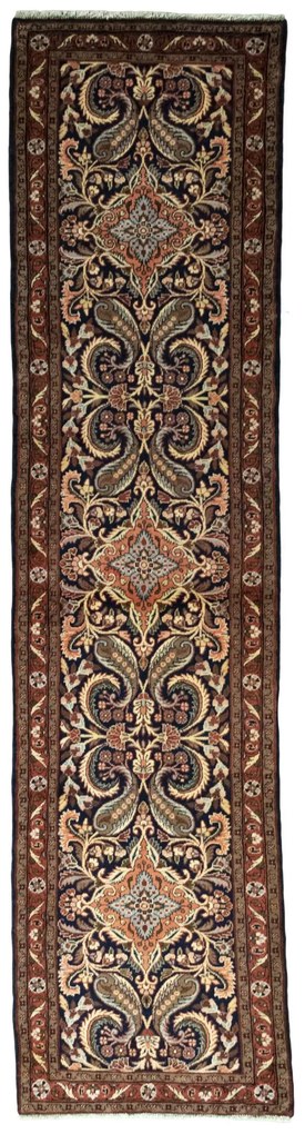 Sarouk Tappeto 80 x 330 Blu (Iran) Annodato A Mano