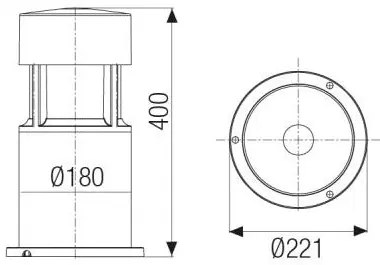 Greta Big Led 25W 4000°K H. 40Cm Vetro Satinato