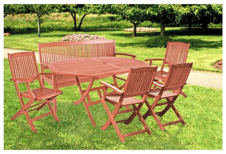 Panchina da giardino in legno di eucalipto Stoccolma - Garden Pleasure