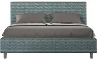 Letto matrimoniale senza rete imbottito 160x190 tessuto Aragona 8 blu Adele