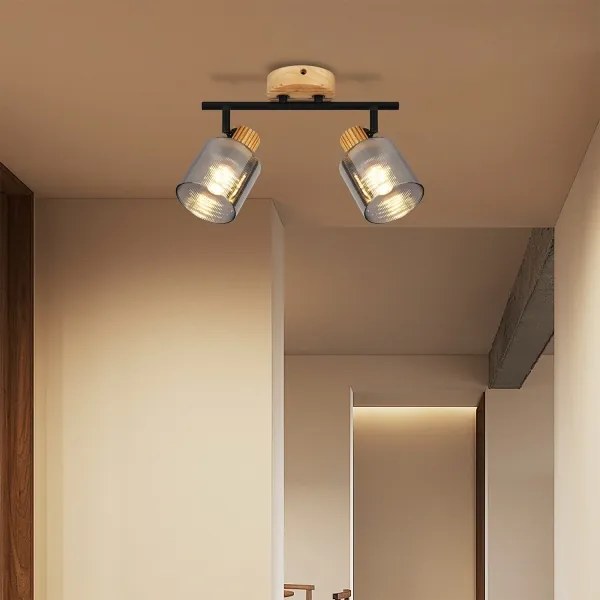 Brilagi - Faretto HYGGE 2xE14/15W/230V legno/fumé