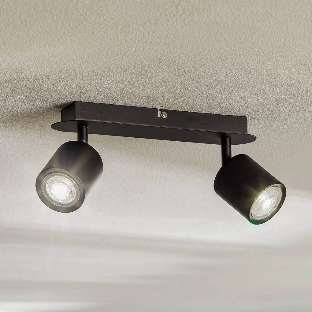 Luminex Faretto da soffitto Modo in acciaio inox, nero a 2 luci