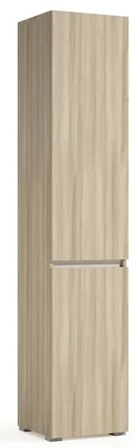Mobile lavanderia con cesto portabiancheria Laundry 2 ante in truciolare olmo P 37 x L 45 x H 195 cm