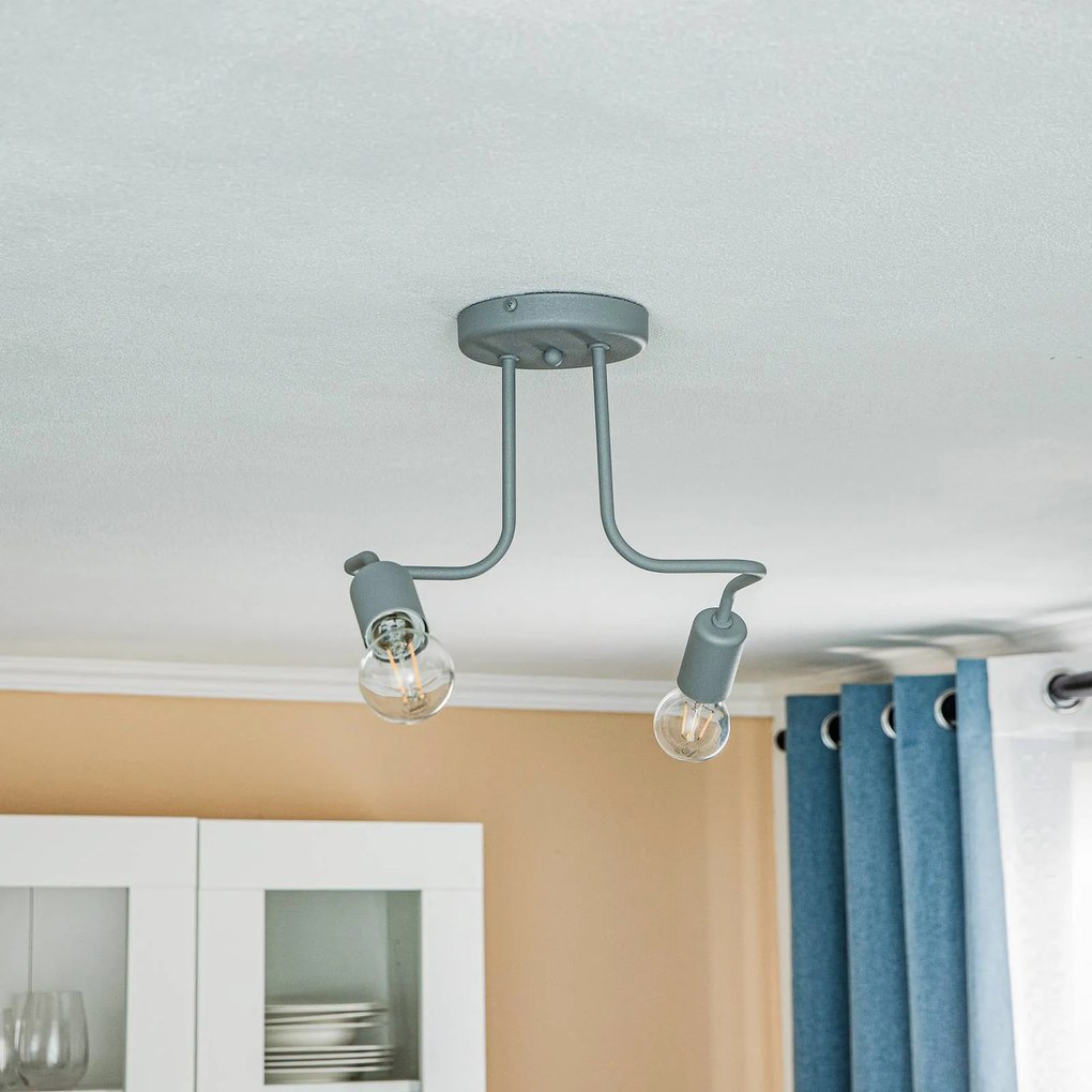 Lamkur Plafoniera Joiy, a 2 luci, grigio