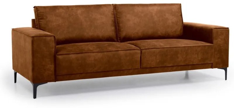 Divano marrone cognac con rivestimento in finta pelle 224 cm Copenhagen – Scandic