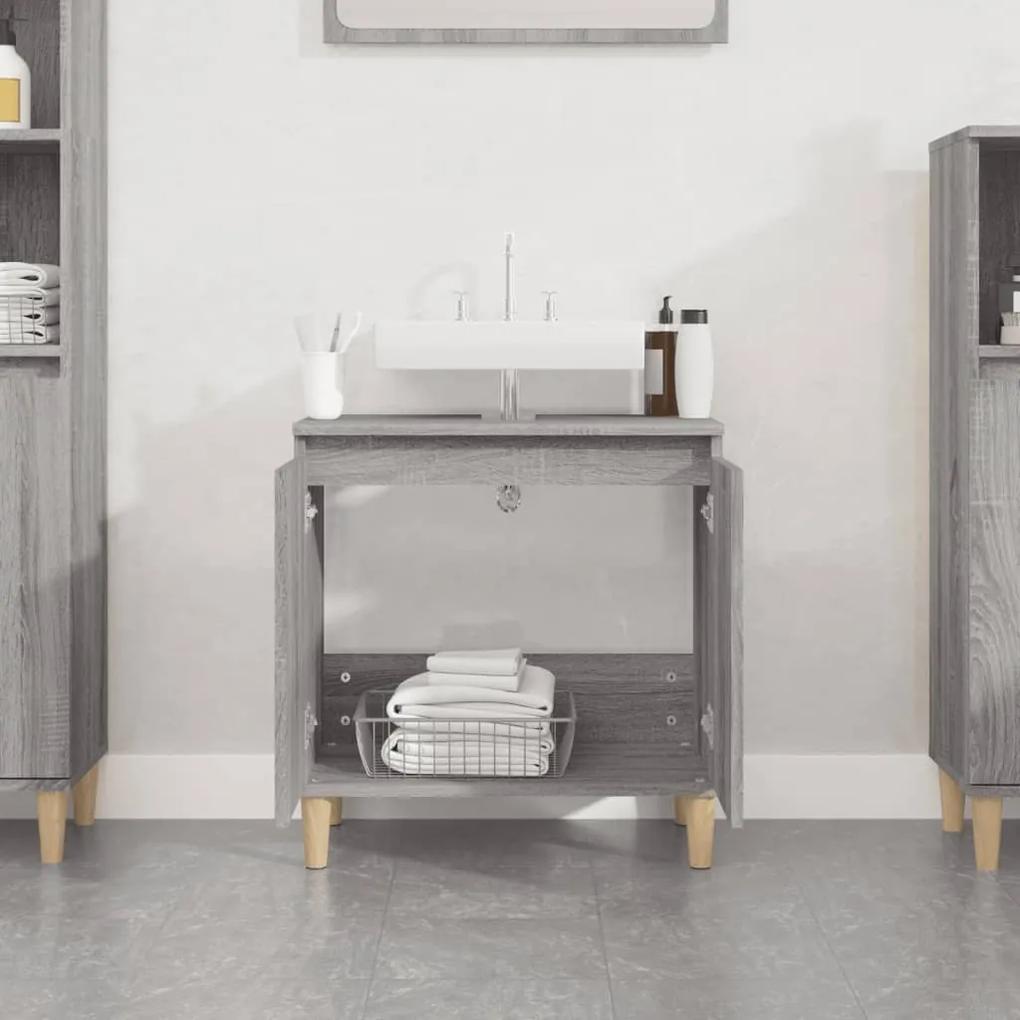 Mobile lavabo grigio sonoma 58x33x60 cm in legno multistrato