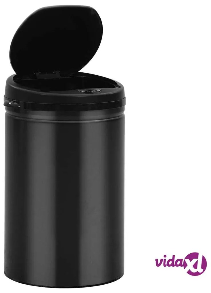 vidaXL Pattumiera Automatica con Sensore 30 L Acciaio al Carbonio Nero
