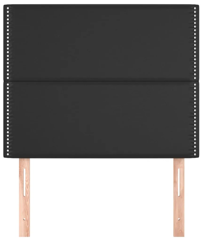 Testiera 2 pz nero 90x5x78/88 cm in similpelle