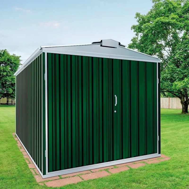 Garage in acciaio Orlando L SAPIL , con porta Battente 14.37 m², Sp 0.6 mm Verde