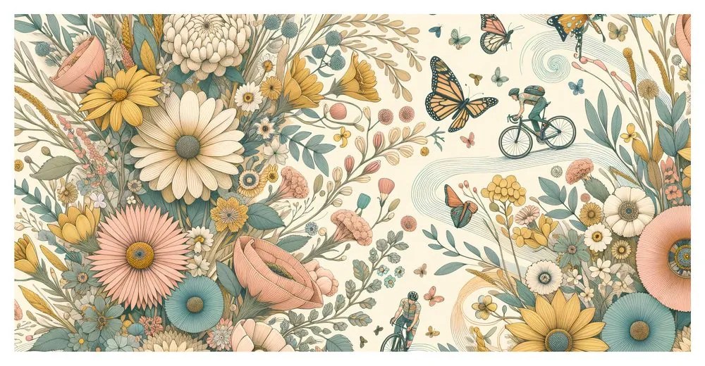 Quadro su tela – Pista ciclabile fiorita
