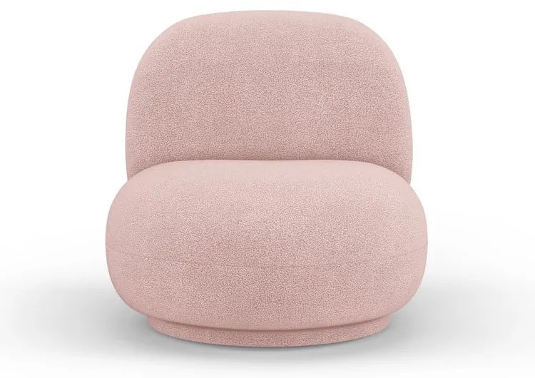 Poltrona rosa chiaro in tessuto bouclé Chuck - Micadoni Home