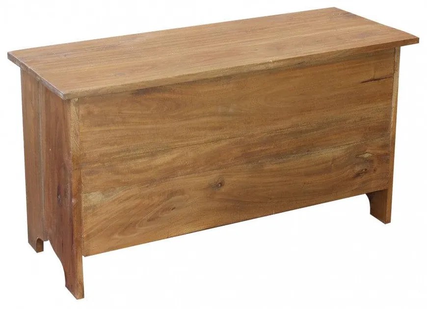 Baule Carlyle, Marrone - Legno Riciclato, Dimensioni 95x38x51cm