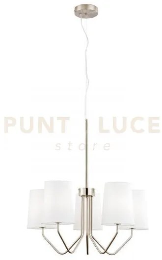 Lampadario a sospensione sally nickel 5 luci attacco e14 60x150cm i...