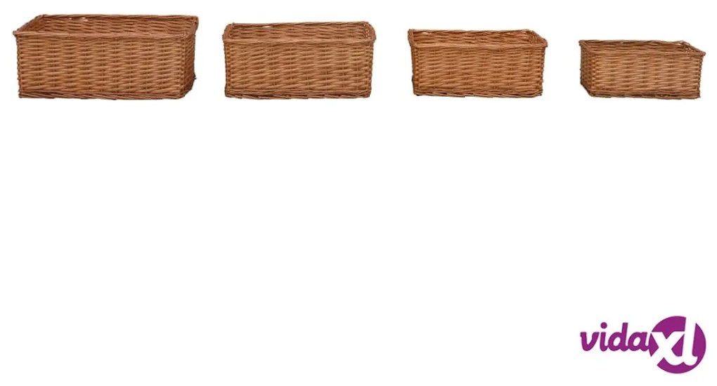 vidaXL Set Cestini Impilabili 4 pz Marroni in Salice