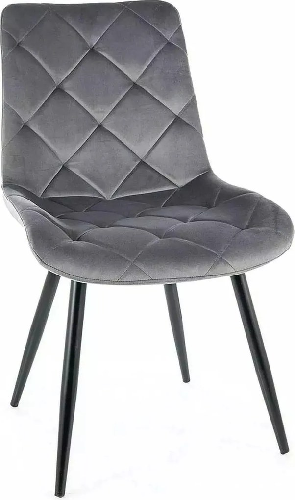 Sedia Ralph Velvet grigia – 51x42x94 cm