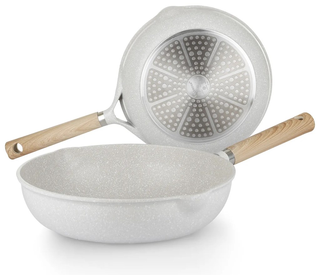 Set 2 padelle 24 e 28 cm bianche Belly Cosy