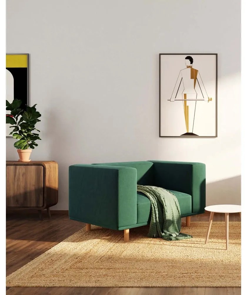 Poltrona relax in velluto verde scuro Kukumo - Ame Yens